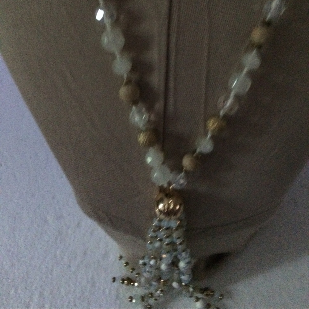 Vintage teasel quartz gold necklace